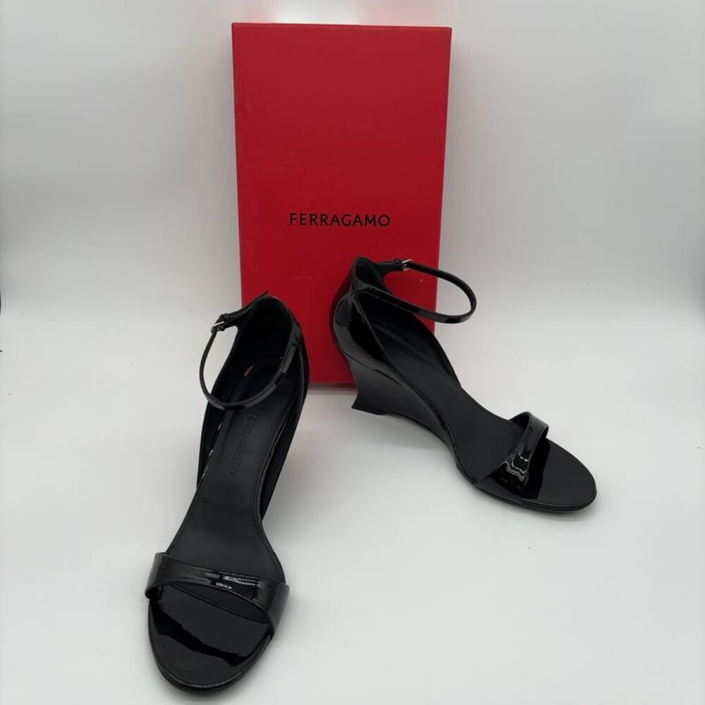 Ferragamo Vidette Patent Wedge Sandal